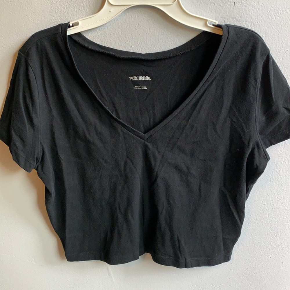 black v-neck